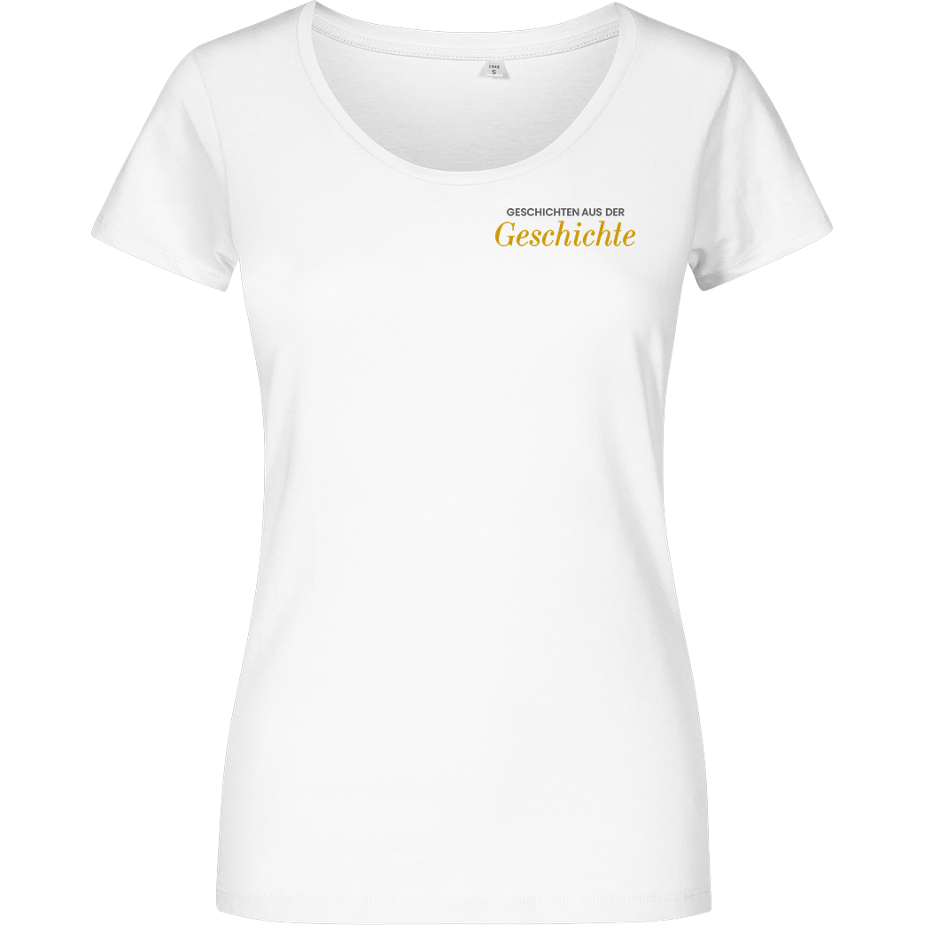 GeschichteFM GeschichteFM - Schriftzug T-Shirt Damenshirt weiss