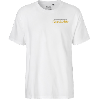 GeschichteFM - Schriftzug Fairtrade T-Shirt - white